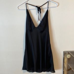 Free People Black Halter Minidress sz M NWT